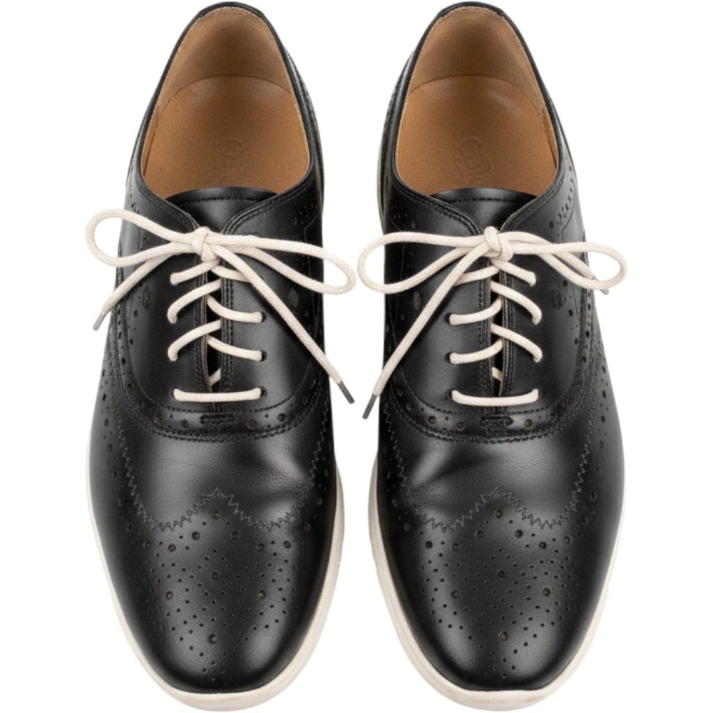 Cole Haan Zerogrand Wingtip Oxford Black Leather Shoes W00242